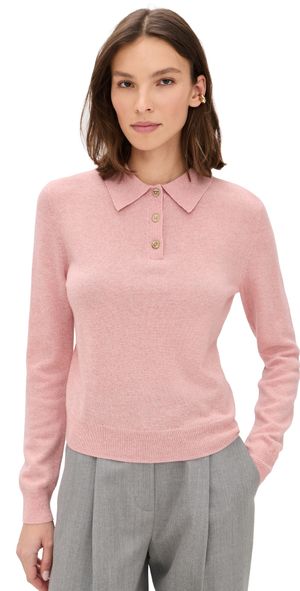 Renggli Cashmere Long Sleeve Polo Cloudy M