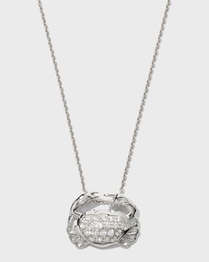 Crab Tiny Treasures Necklace in White Gold