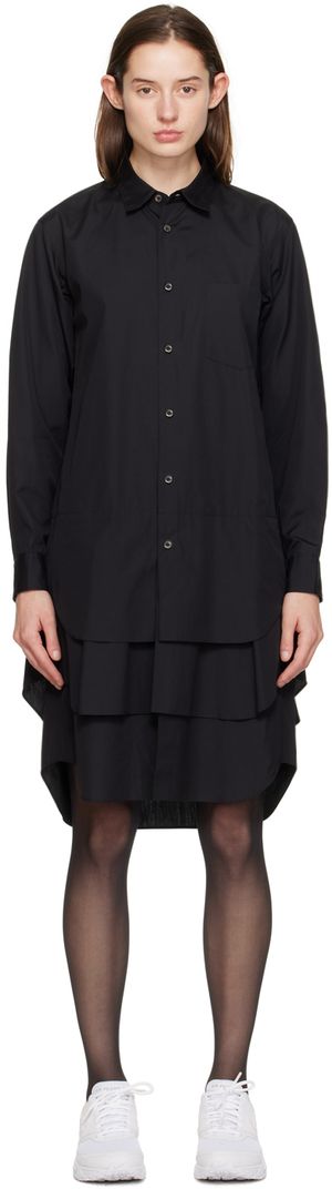 Comme des Garçons Homme Plus Black Tiered Midi Dress