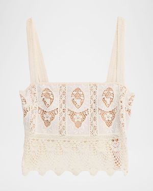 Casablanca Crochet Lace Sleeveless Top
