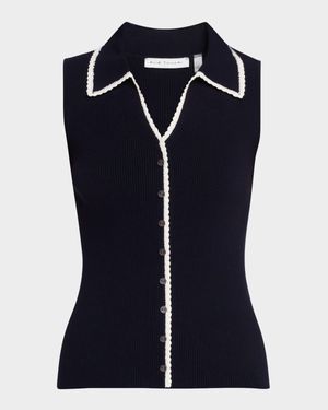 The Shiloh Lace-Trim Rib Knit Top