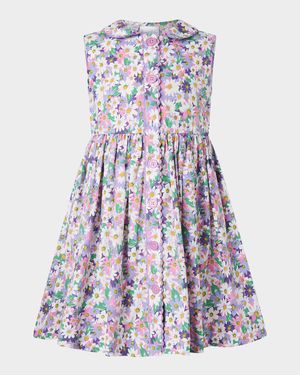Girl's Aster Sleeveless Button-Front Dress, Size 2-10