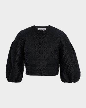 Drake Quilted Balloon-Sleeve Jacket