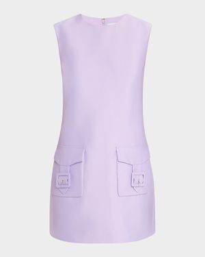 Taffeta Shift Mini Dress