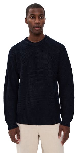 Frescobol Carioca Jardim Merino Wool Crew Neck Sweater Navy S