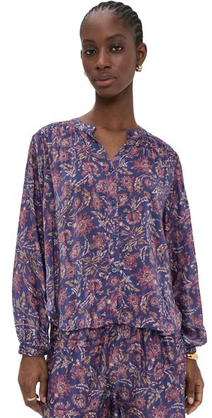 Natalie Martin Collection Tolan Shirt Artichoke Mariner M