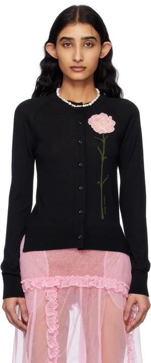 Simone Rocha Black Carnation Cardigan