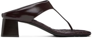 Bottega Veneta Sandales à talon Marella bourgogne à bride de style tong