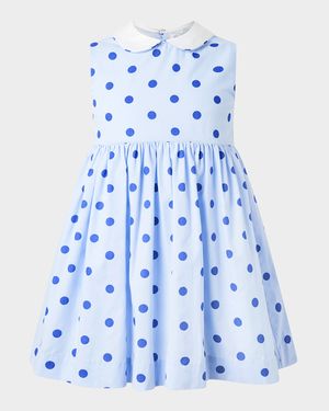 Girl's Polka Dot-Print Dress, Size 3-10