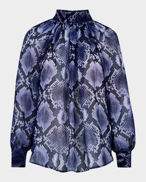 Kitten Snake Chiffon Blouse