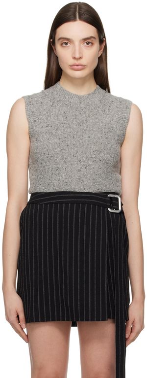 AMI Paris Gray Sleeveless Vest