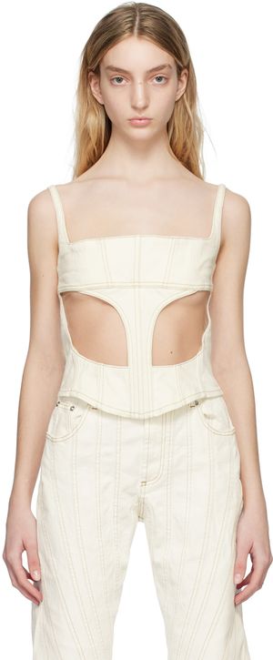 Mugler SSENSE Exclusive Off-White Tank Top