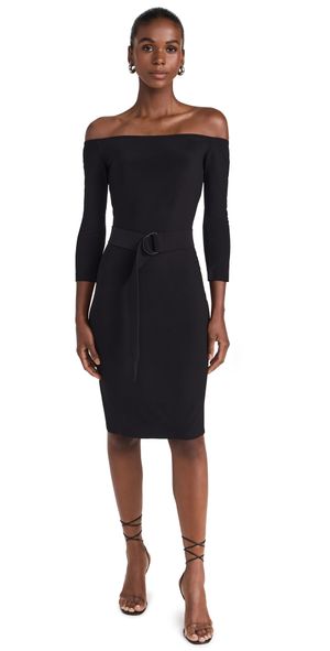 Norma Kamali Off Shoulder Dress to Knee Black L