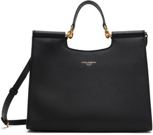 Dolce&Gabbana Black Small Sicily Shopper Tote