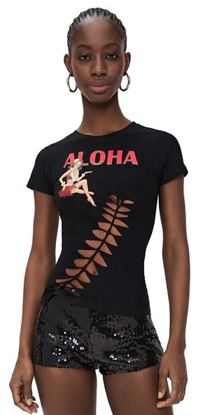 Leslie Amon Aloha Tee Black XS