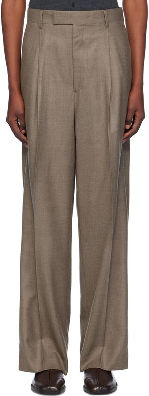 AURALEE Brown Super Light Wool Trousers