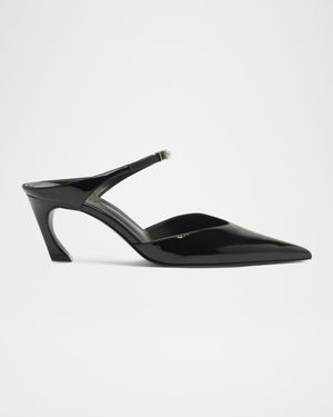 Laurie Patent Mule Pumps