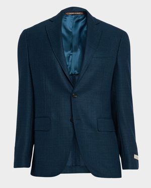 Men's Wool Textured Notch Lapel Sport Coat