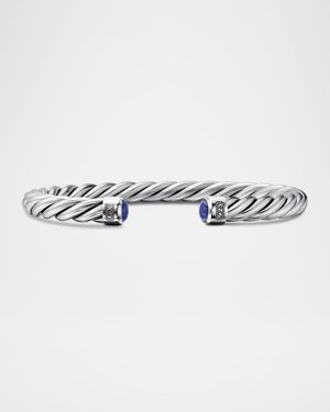 6mm Men's Cable Cuff Bracelet in Silver
