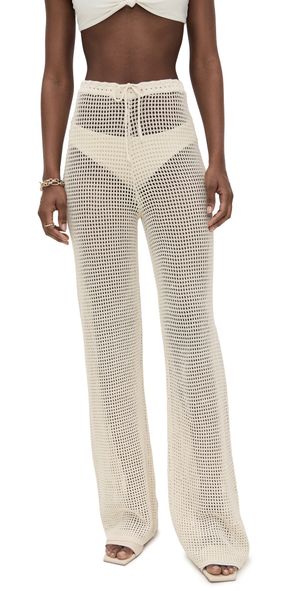 Good American Crochet Pants Ecru M