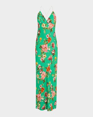 Hampton Floral Loma V-Neck Maxi Slip Dress