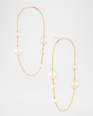 Large Arch Earrings with Pearls