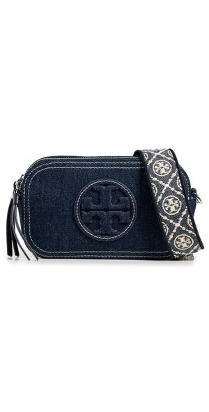 Tory Burch Miller Denim Mini Crossbody Bag Royal Navy One Size