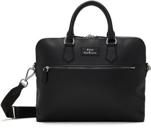 Polo Ralph Lauren Black Smooth Leather Commuter Briefcase