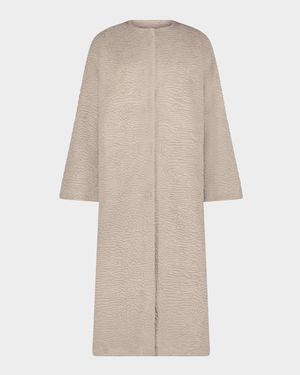 Fur-Free Textured Faux Shearling Coat