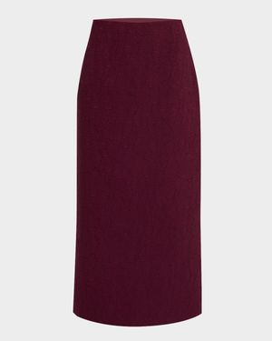 Straight Jacquard Midi Skirt
