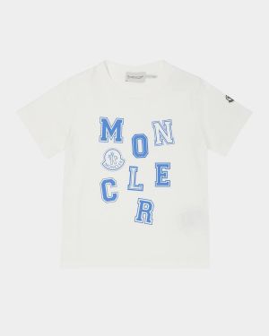 Boy's Scattered Block Letter Logo-Print T-Shirt, Size 4-6
