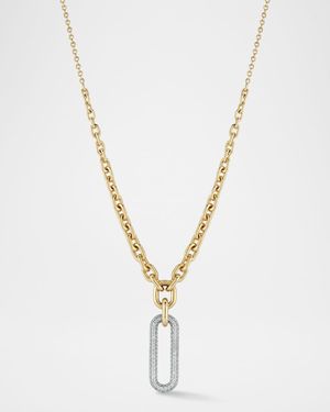 Morrell Graduated Link Necklace with Elongated Diamond Link