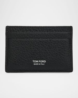 Men's Leather Elongated T Line Card Holder