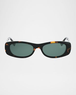 FF Squared Oval Havana Acetate Sunglasses