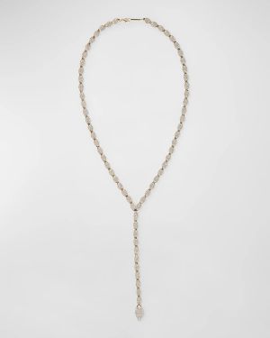 14k Gold Flawless Nude Diamond Link Lariat Necklace