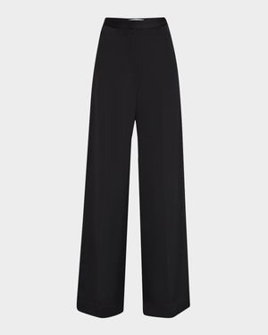 Jones Wide-Leg Viscose Twill Trousers