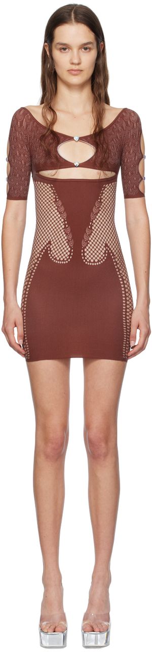 Poster Girl Brown Archer Minidress