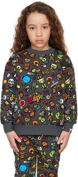 BAPE Kids Gray Baby Milo Mixed Fruit Sweatshirt