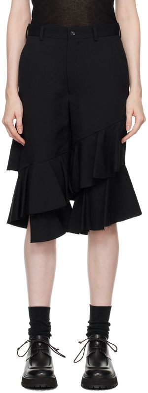Black Comme des Garçons Pantalon noir à volants