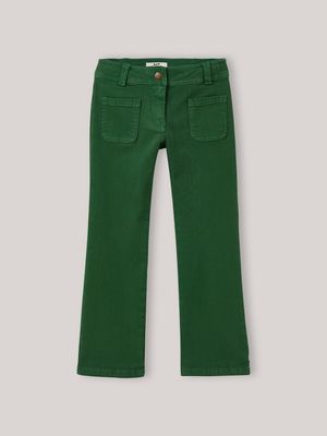 Cyrillus - Pantalon flare en twill - Taille 8A - Vert