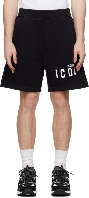 Dsquared2 Short décontracté noir à logo Icon