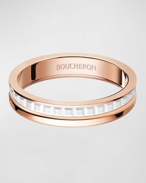 Quatre 18K Rose Gold & Ceramic Band Ring