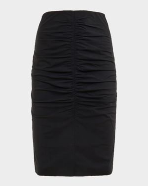 Pure Ruched Knee-Length Skirt