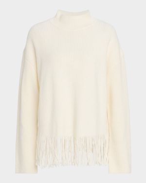 Lise Fringe Mock-Neck Sweater