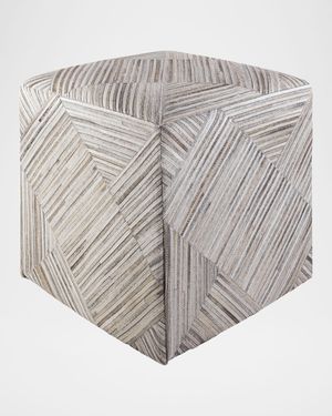 Zander Hair on Hide Pouf