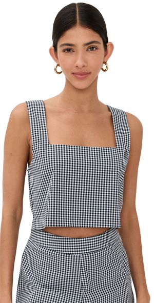 LE BOP Desiree Tank Gingham Black & White XL