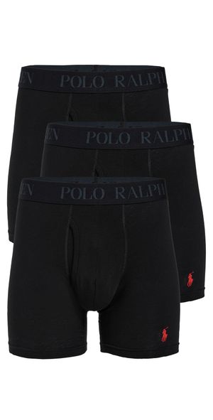 Polo Ralph Lauren Underwear 4D Flex Cotton Modal Boxer Briefs 3 Pack Polo Black S