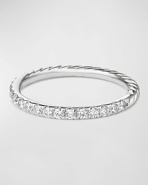 Cable Collectibles Stack Ring with Diamonds in 18K White Gold, 2mm