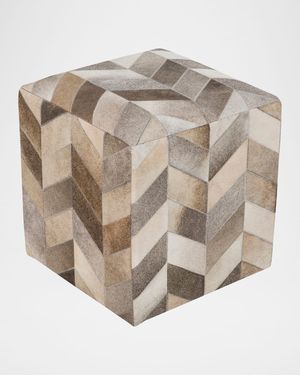 Appalachian Hair on Hide Pouf