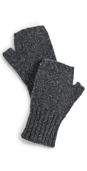 Vince Donegal Cashmere Knit Hand Warmer Charcoal One Size